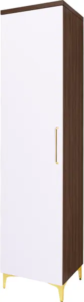 Półszafa wysoka uniwersalna z drążkiem i półkami Bari (biały połysk/orzech Foresta)