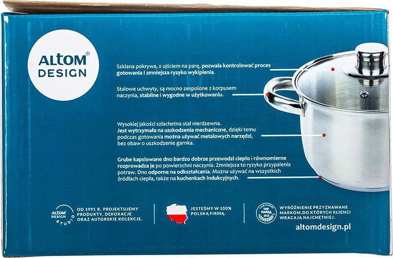 Zestaw czterech garnków satynowych z pokrywkami Vito