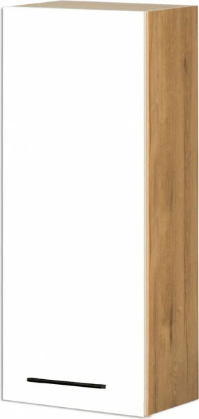 Szafka 40 górna lewa wys.100cm Bellona (biały połysk/dąb Soma ciemny)