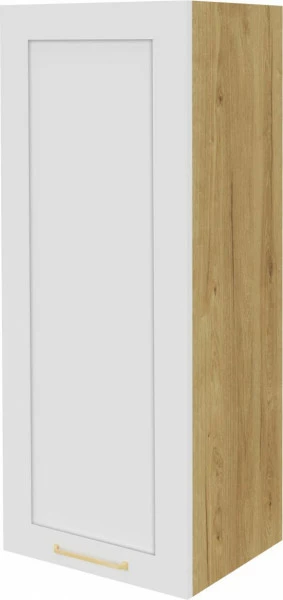 Szafka 40 górna prawa Laurencja (biały lakier mat/dąb Soma ciemny) 100 cm