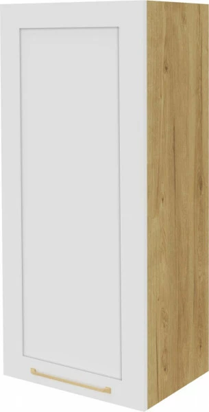 Szafka 45 górna lewa Laurencja (biały lakier mat/dąb Soma ciemny) 100cm