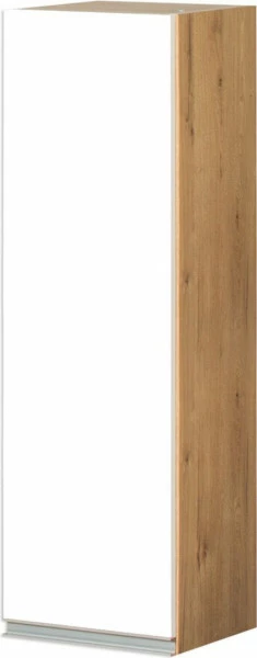 Szafka 30 górna lewa wys.100cm MONIA (biały połysk/dąb Soma ciemny)