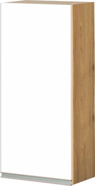 Szafka 45 górna lewa wys.100cm Monia (biały połysk/dąb Soma ciemny)