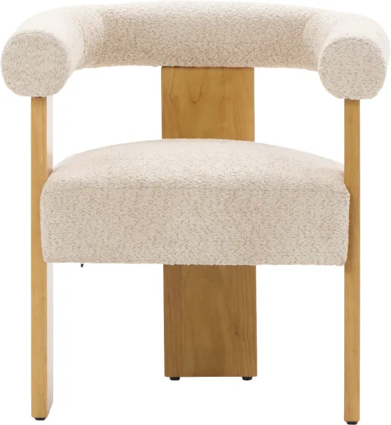 Fotel Velu 43 (boucle beż/jasne drewno)