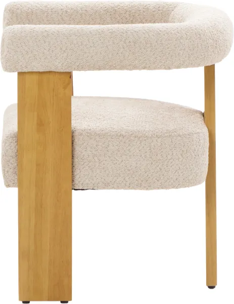 Fotel Velu 43 (boucle beż/jasne drewno)
