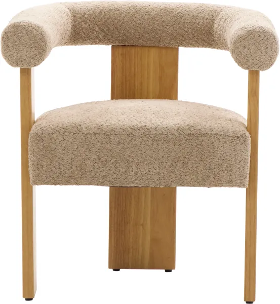 Fotel Velu 43 (boucle cappuccino/jasne drewno)