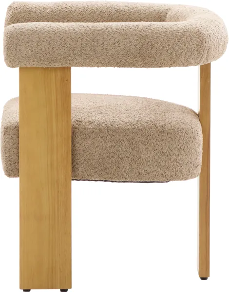 Fotel Velu 43 (boucle cappuccino/jasne drewno)