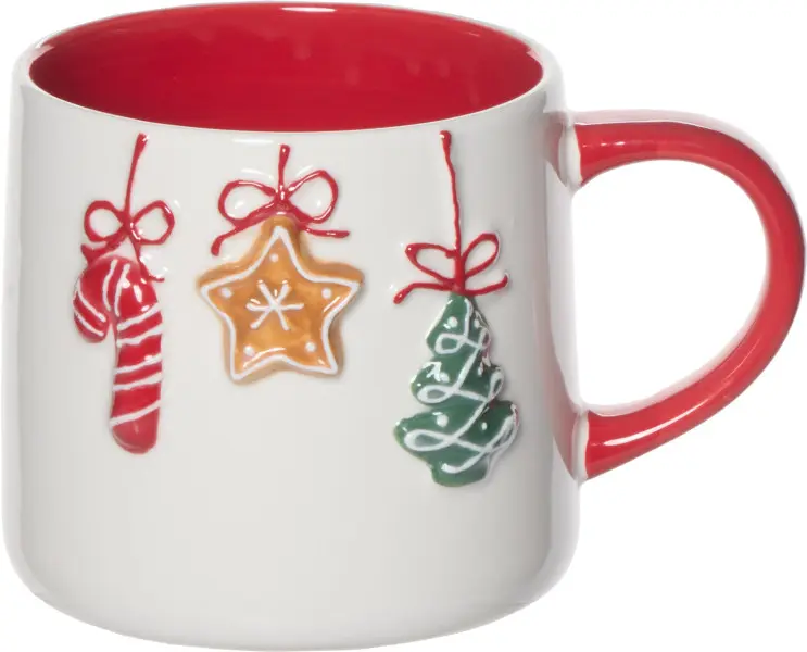 Kubek Christmas 181 (biały/zielony/czerwony/brązowy)