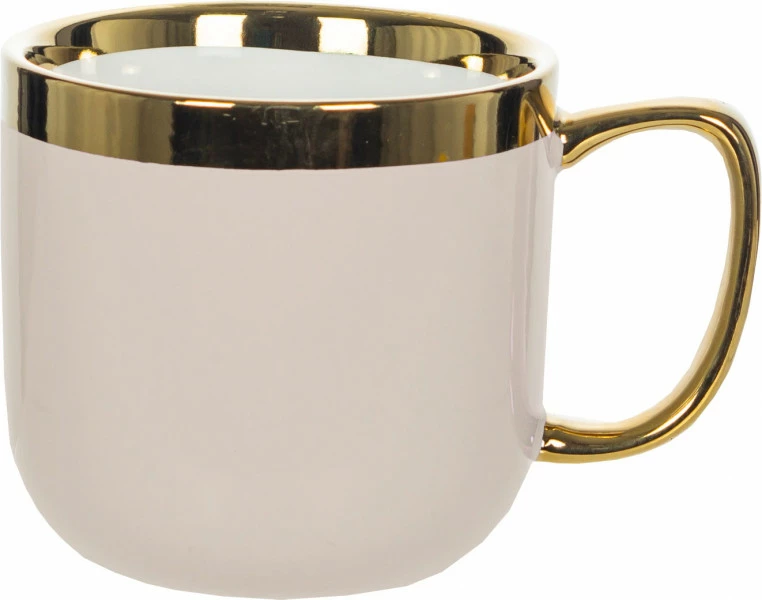 Kubek ceramiczny Cindy 83 (beżowy ze złotym paskiem)