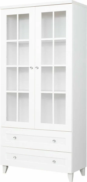 Witryna 2-drzwiowa i 2-szufladowa Majorka (biały)