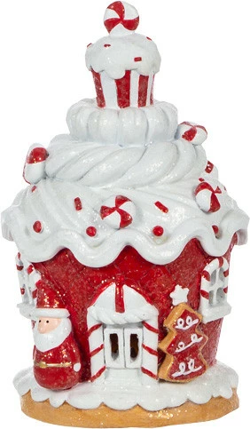 Domek świąteczny Merry świecący czerwono-biały