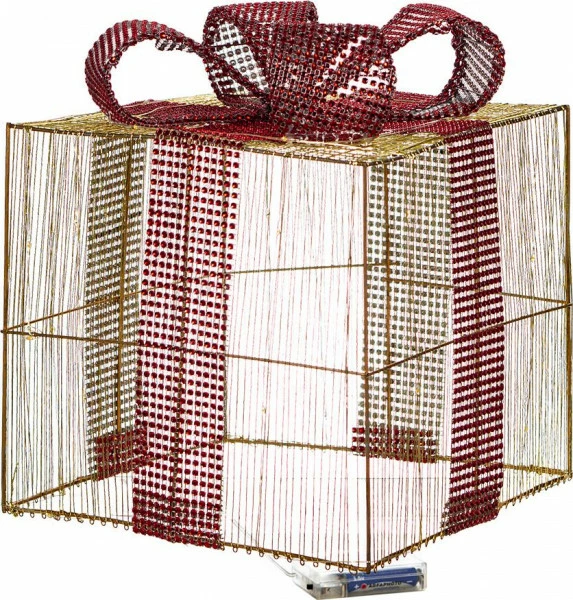Zestaw 3 prezentów LED Merry (złoty/czerwony)