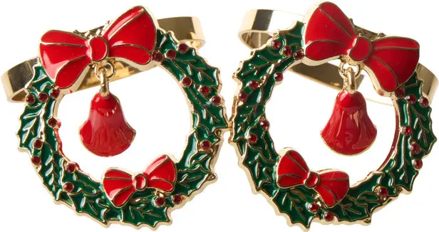 Pierścienie (zestaw 2szt.) Christmas 3 (czerwony/zielony/złoty)