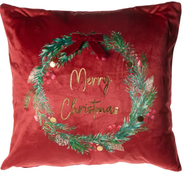 Poszewka bożonarodzeniowa Merry Christmas 265 (czerwony/zielony/oświetlenie led)