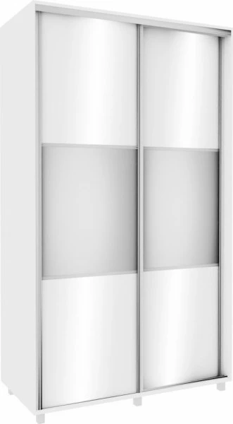 Szafa przesuwna 120 cm lustra (biały połysk)