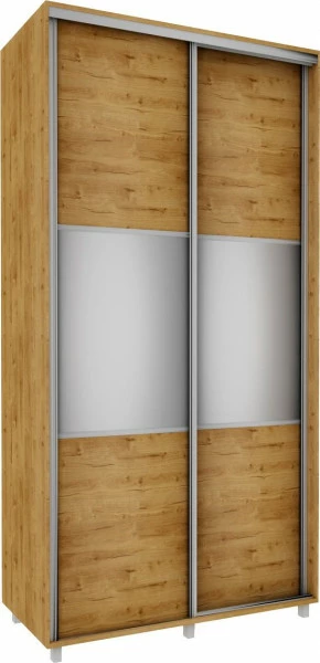 Wysoka szafa przesuwna lustra 120cm (dąb soma ciemny)