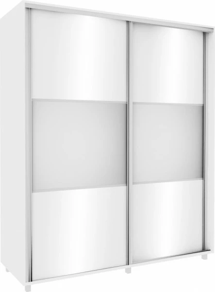 Szafa przesuwna 180 cm lustra (biały połysk)