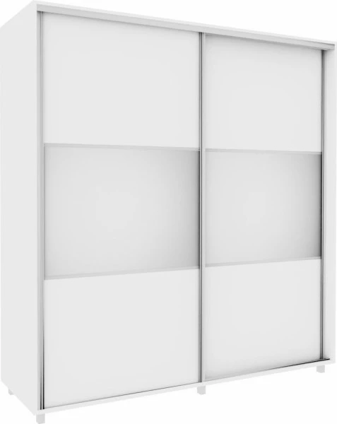 Szafa przesuwna 200 cm lustra (biały mat)