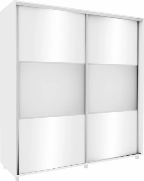 Szafa przesuwna 200 cm lustra (biały połysk)