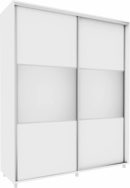 Wysoka szafa przesuwna 200 cm lustra (biały mat)