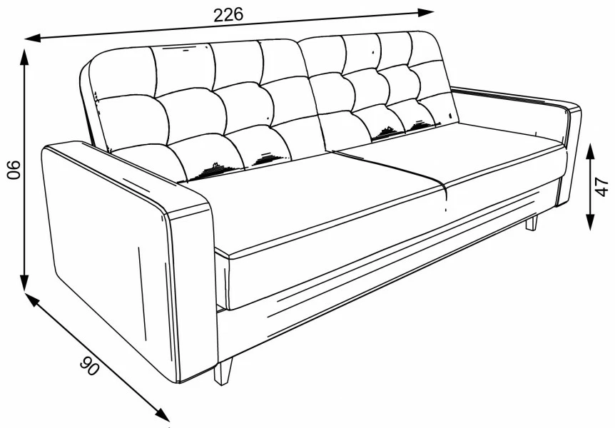 Sofa Sewilla (gustimo jasny szary)