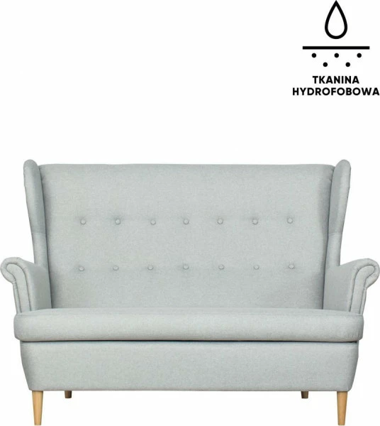 Sofa 2-osobowa Werina (elegantis jasny szary)