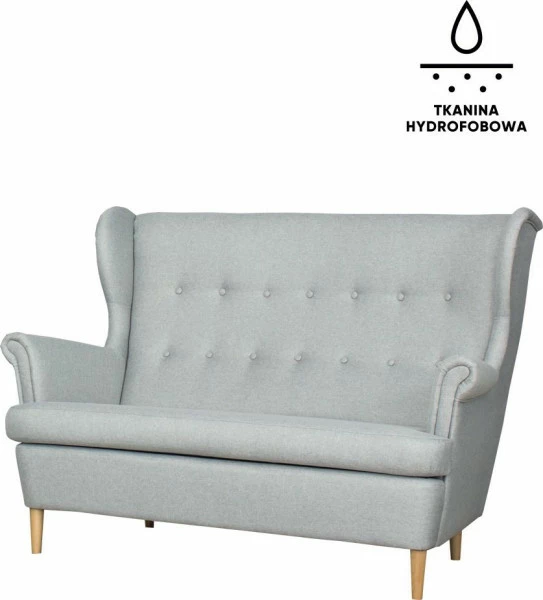 Sofa 2-osobowa Werina (elegantis jasny szary)