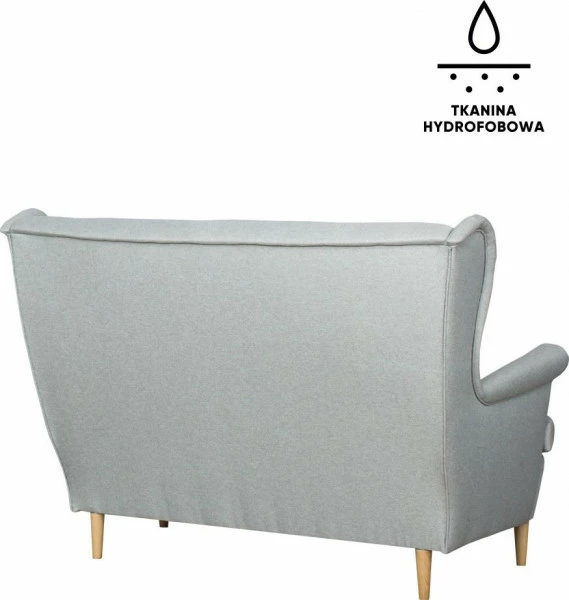 Sofa 2-osobowa Werina (elegantis jasny szary)