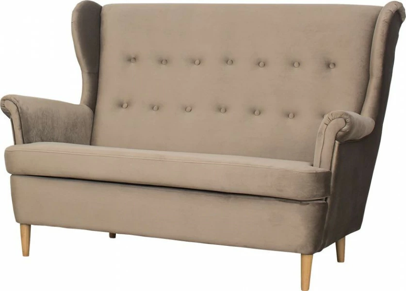 Sofa 2-osobowa Werina (plusz brąz)