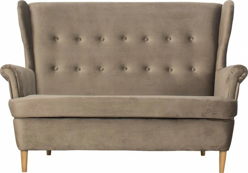 Sofa 2-osobowa Werina (plusz brąz)