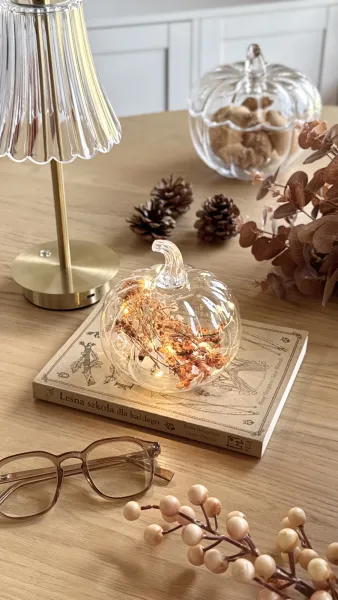 Dekoracja dynia szklana LED Autumn 17