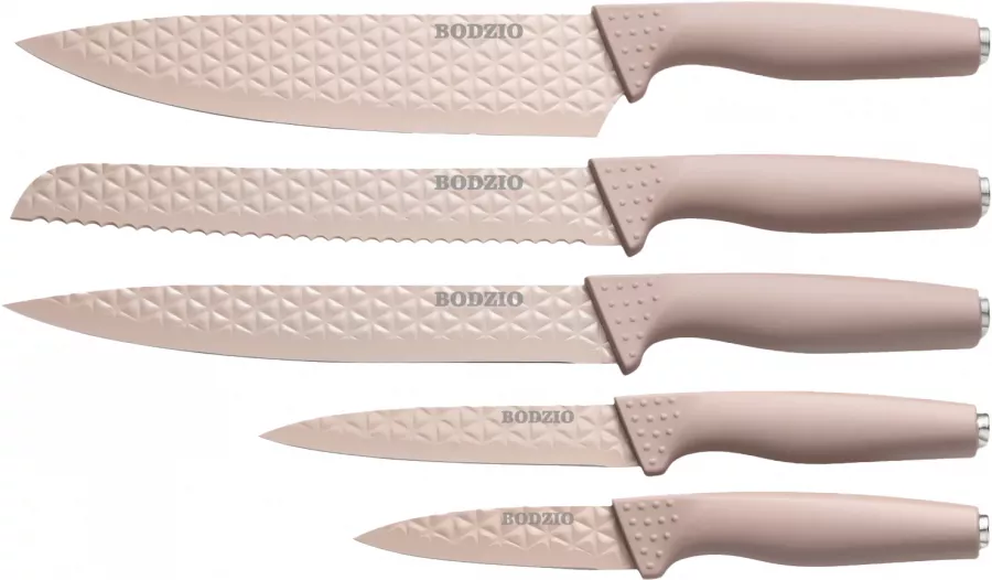 Zestaw noży w bloku Modern Kitchen 7 elem. (różowy)