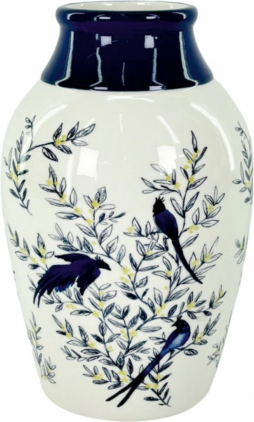 Wazon ceramiczny Pavone 44 (biały/niebieski)