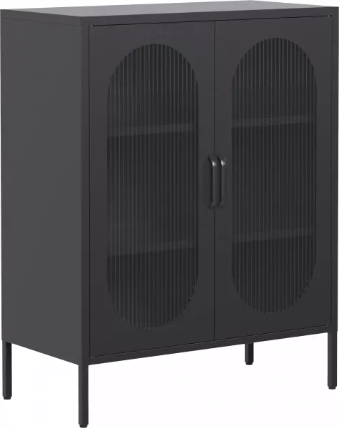 Witryna metalowa 2 drzwiowa Groovi 1 (czarny)