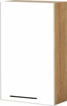 Szafka 60 górna prawa wys.100cm Bellona (biały połysk/dąb Soma ciemny) 