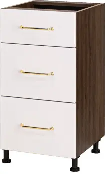 Szafka 40 dolna szufladowa Loara z Easy Box (biały połysk/orzech Foresta) 