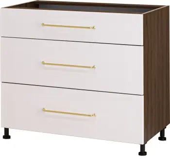 Szafka 90 dolna szufladowa Loara z Easy Box (biały połysk/orzech Foresta) 