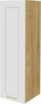 Szafka 30 górna lewa Laurencja (biały lakier mat/dąb Soma ciemny) 100cm