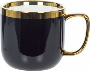 Kubek ceramiczny Cindy 83 (czarny ze złotym paskiem) 