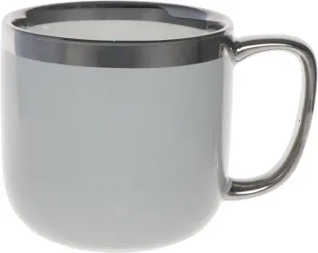 Kubek ceramiczny Cindy 83 (szary ze srebrnym paskiem) 