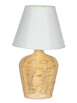 Lampka nocna Naturos 13 (rattan/biały) 