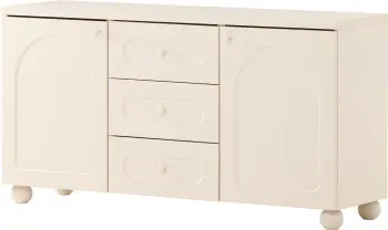 Komoda z drzwiczkami i 4 szufladami Rozano (kaszmir lakier mat/kaszmir) 