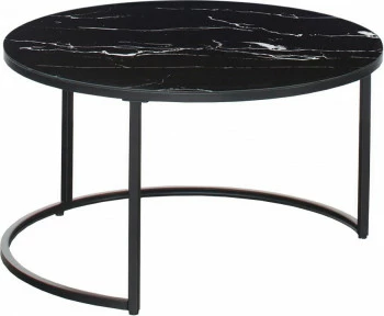 Stolik kawowy 80cm Marbi 9 (czarny-marmur) 