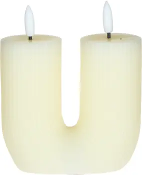 Świeca woskowa LED w kształcie litery U Cozy Light 53 (kremowa) 