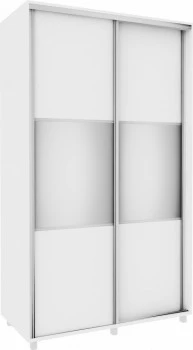 Szafa przesuwna 120 cm lustra (biały mat) 