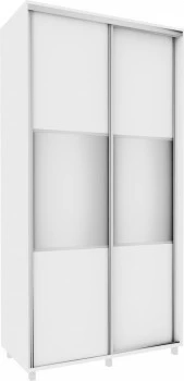 Wysoka szafa przesuwna 120 cm lustra (biały mat)