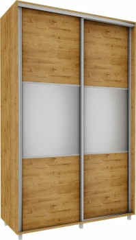 Wysoka szafa przesuwna lustra 150cm (dąb soma ciemny) 